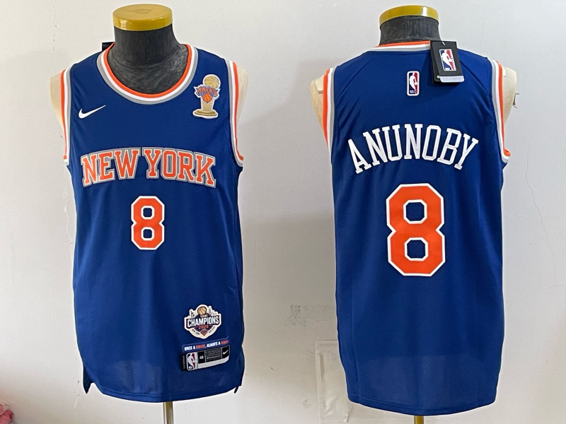 Men New York Knicks #8 Anunoby blue 2026 Nike NBA jersey 07230011->new york knicks->NBA Jersey